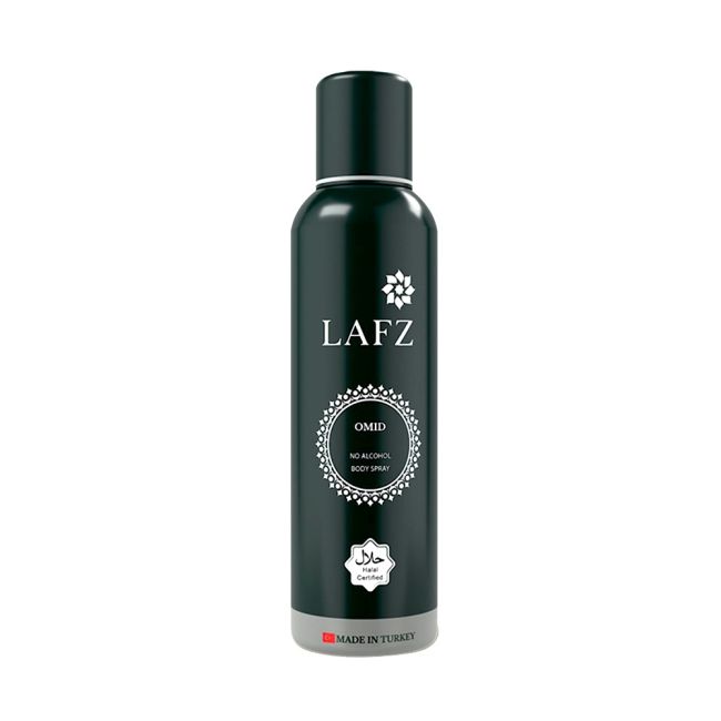 Picture of International Indian product Body spray perty scent LAFZ Omid used for male - 100 gm