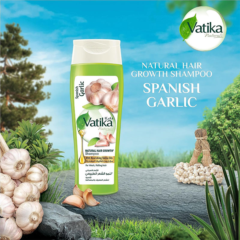 Picture of International UAE product Hair care Vatika Shampoo -Spanish & Garlic- used for male/ female - 400 ml