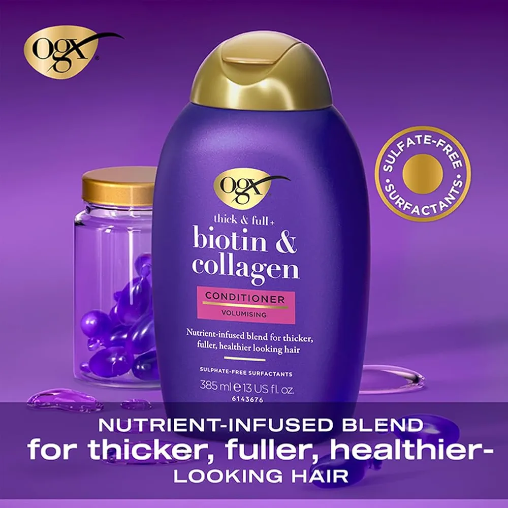 Picture of International Italy Product Ogx Thick & full+ Biotin & Collagen Volumising Conditioner Used For Male /Female..385Ml