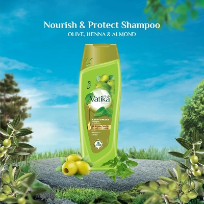Picture of International UAE Product Vatika shampoo Olive & Henna Nourish & Protect Shampoo Used For male/female 400 Ml