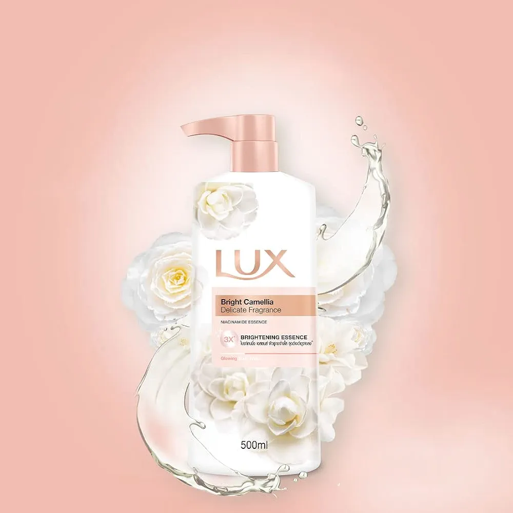 Picture of International Thailand product Lux Bright Camellia Delicate Fragrance Brightening Essence Body wash For used male/female 500 Ml