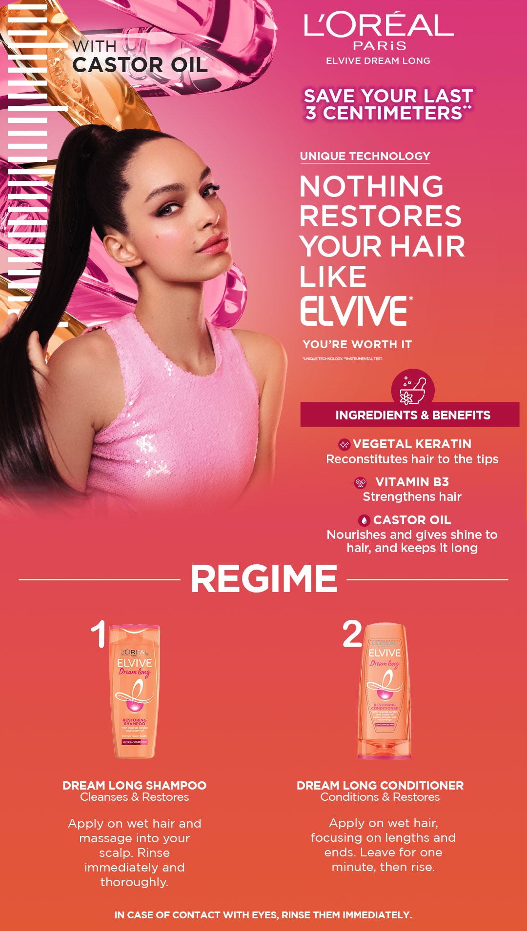 Picture of International Egypt Product hair Care Loreal Paris Elvive Dream Long Restoring Conditioner For Long Damage Hair Used For Male /Female -360Ml