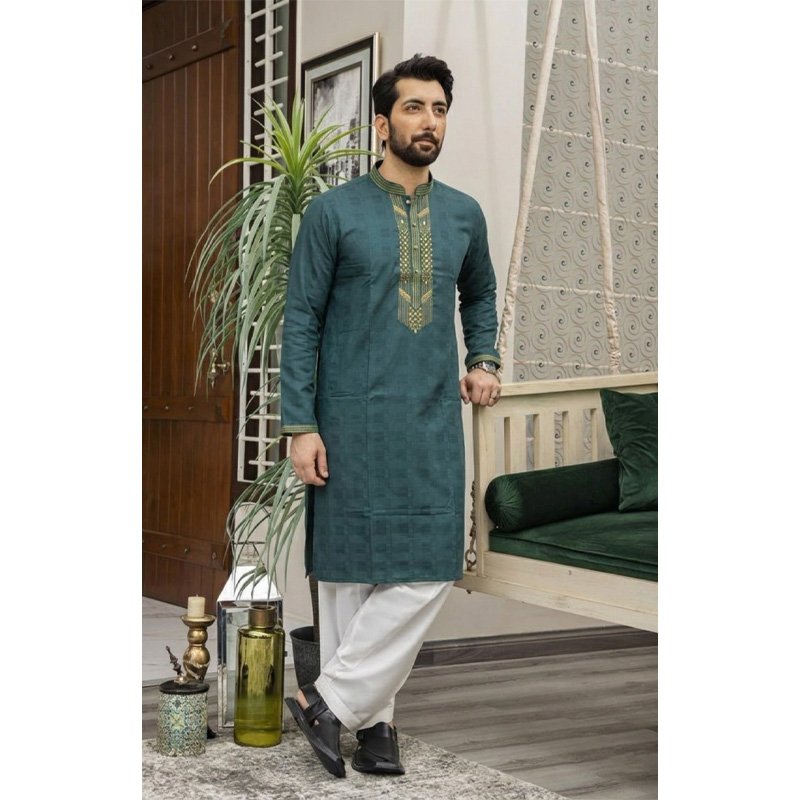 Picture of সাদা–অ্যাশ  কারুকাজ পাঞ্জাবি”