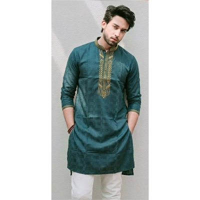 Picture of সাদা–অ্যাশ  কারুকাজ পাঞ্জাবি”