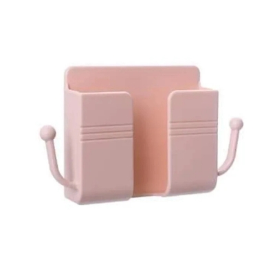 Picture of Mobile Phone Charging Hanging Holder Multifunction Wall Mounted Plug Bracket Remote Control Mounted Storage Box