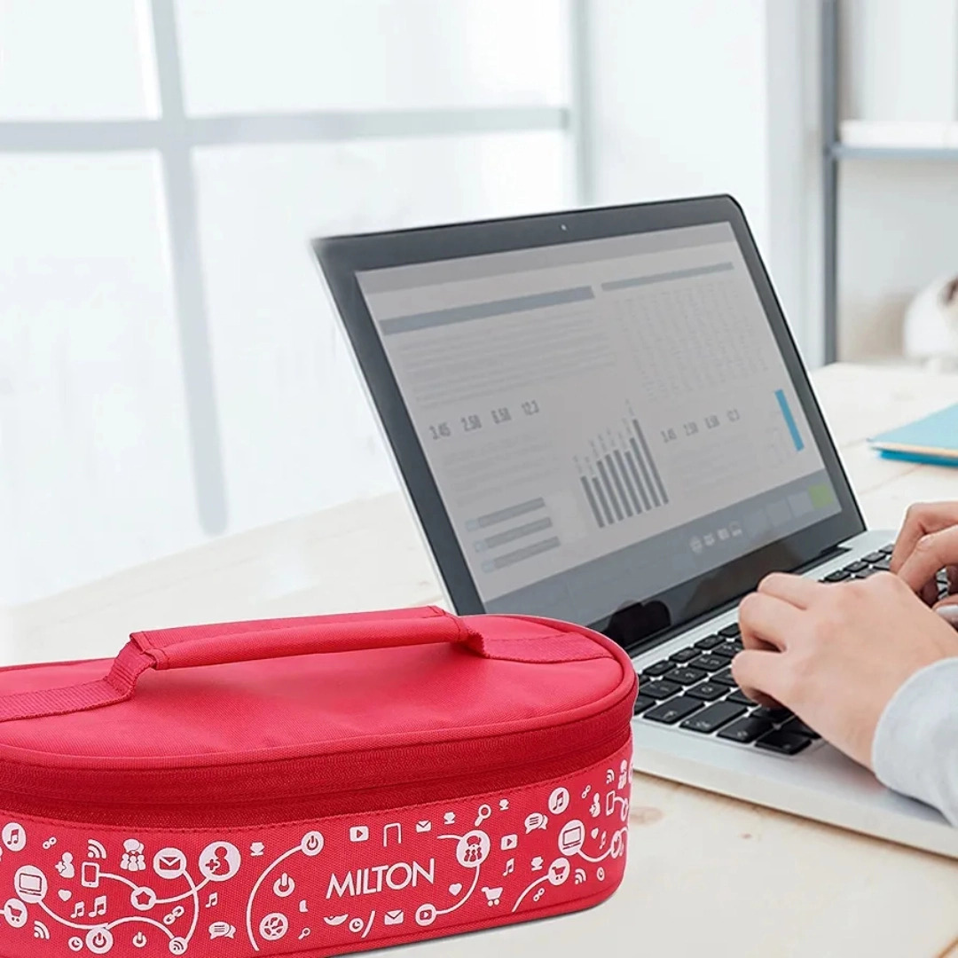 Picture of Milton Lifestyle Lunch Stainless Steel Lunch Box, 2 Containers, Lid & jacket multi colour