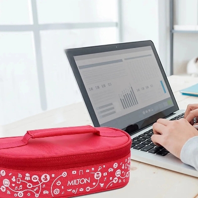 Picture of Milton Lifestyle Lunch Stainless Steel Lunch Box, 2 Containers, Lid & jacket multi colour