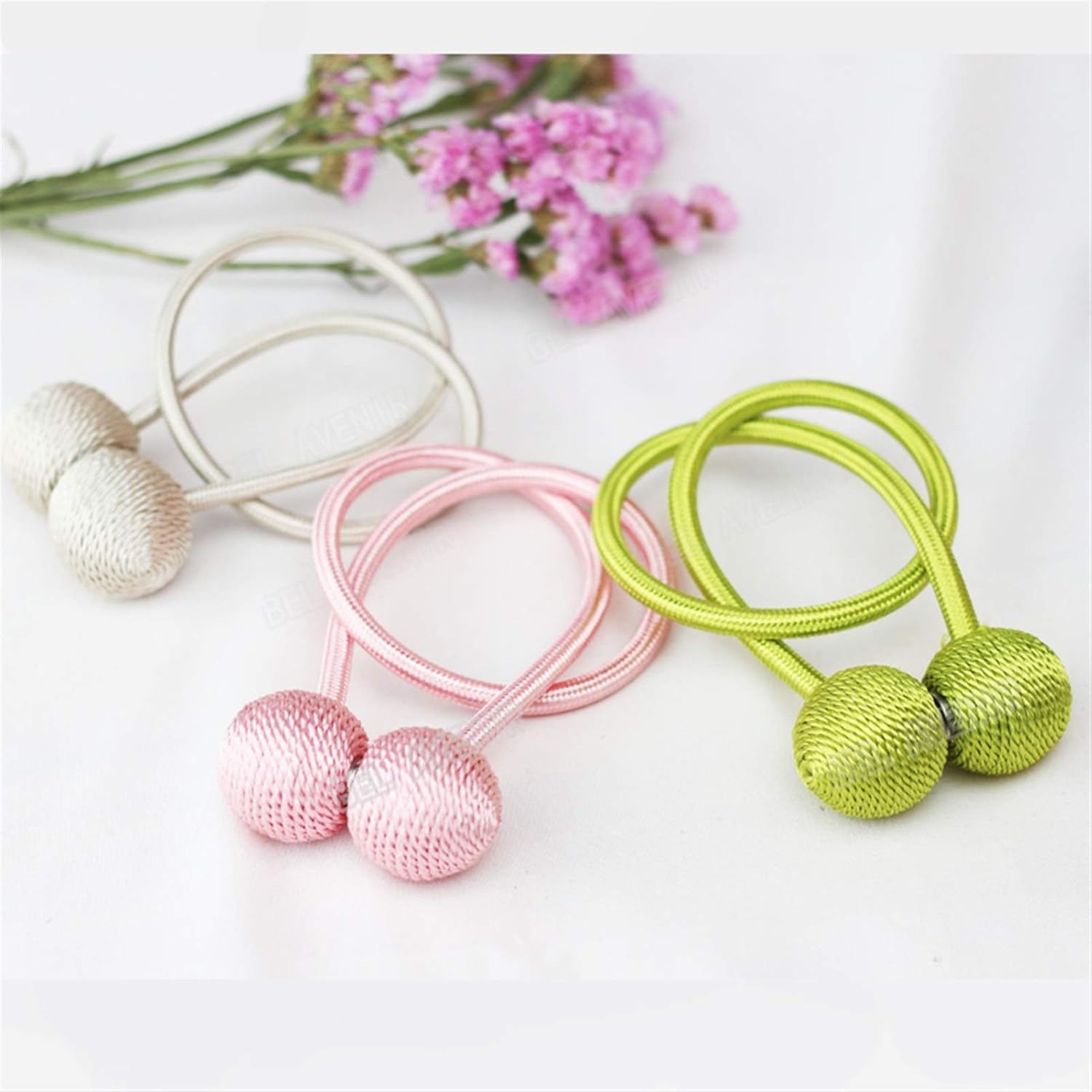 Picture of 2 Pcs Magnetic Curtain Tieback Holder Hook Buckle Clip Curtain Tieback Polyester Decorative Home Accessorie Length  49cm (1)