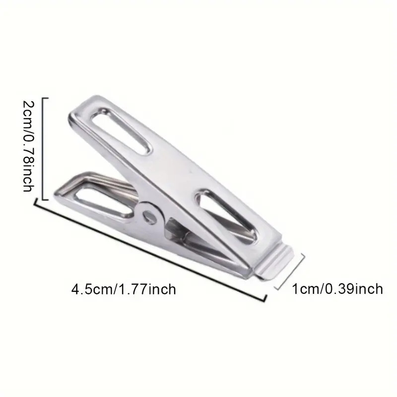 Picture of 20pcs Stainless Steel Clothespins, Binder Clips, Heavy Duty Clothes Pins, Metal Clip Set, Metal Clothes Clips