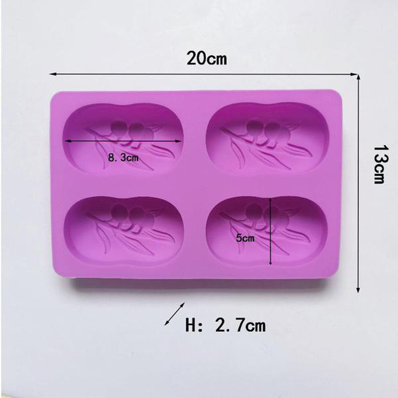 Picture of 4-piece olive tree soap 564 chocolate silicone mold cake pudding dessert mold soap baking utensils