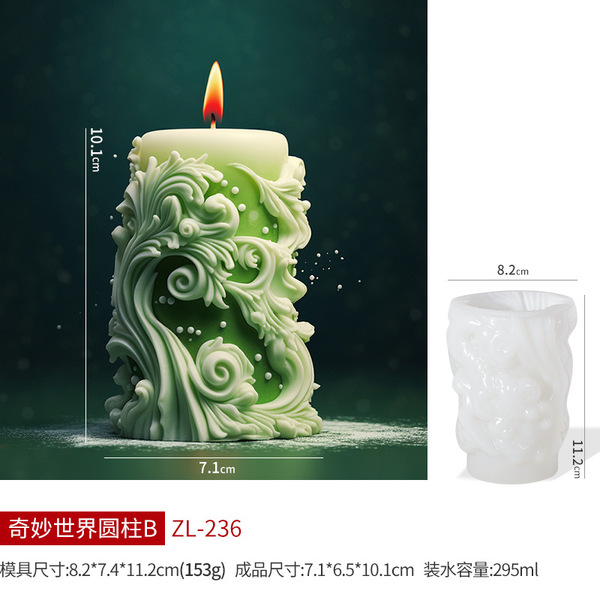 Picture of Candle Silicone Mold DIY Spiral Valentine's Day Abrasives Enlargement Stone Gift