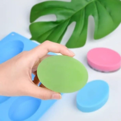 Picture of 6-Cavity Oval Silicone Mold 90gm |  Oval Mold for Making Handmade Soap | Chocolate Making | Soap Candles Making | Cake, Pudding, Resin, Candy, Muffin, Brownie, Jelly Making Mould