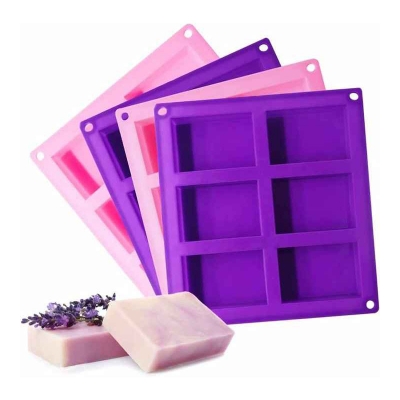 Picture of 6-Connected Rectangular Silicone Cake Mold Silicone Soap Handmade Soap Mold Rectangular 100ml Handmade Soap Mold