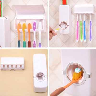 Picture of Bathroom Accessories Toothpaste Dispenser Automatic Toothpaste Squeezer And Toothbrush Holder Set Bathroom Tools - 1Pc
