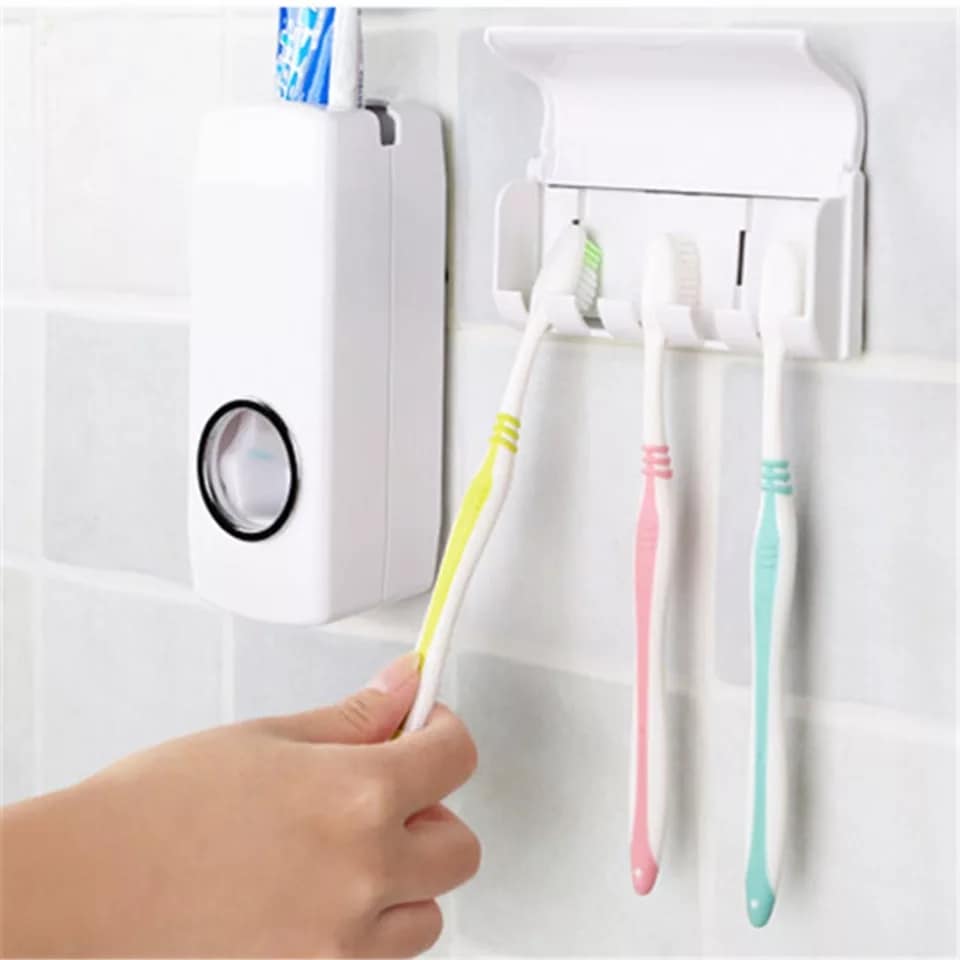 Picture of Bathroom Accessories Toothpaste Dispenser Automatic Toothpaste Squeezer And Toothbrush Holder Set Bathroom Tools - 1Pc