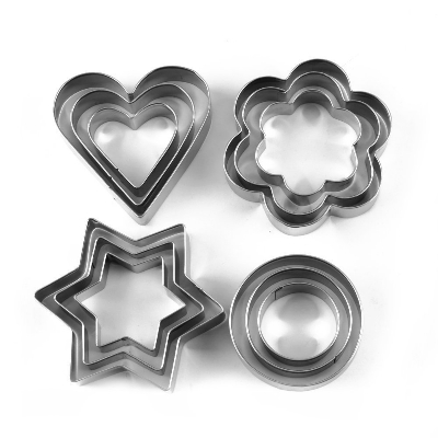 Picture of Big Cookie Cutter Stainless Steel Cookie Cutter with 4Shape, 12 Pieces Stainless Steel Cookie Cutter with 4 Shape Cookie Cutter Shapes Cookies Cutter Shapes Shaped Cookie Cutter