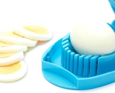 Picture of Egg Slicer on Card Stainless Steel Blades for Perfectly Even Slices Perfect for Boiled Eggs Fruits and More Compact Easy to Use Dishwasher Safe Convenient Kitchen Tool for Meal Prep & Snacks