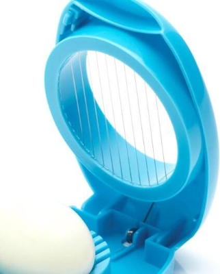 Picture of Egg Slicer on Card Stainless Steel Blades for Perfectly Even Slices Perfect for Boiled Eggs Fruits and More Compact Easy to Use Dishwasher Safe Convenient Kitchen Tool for Meal Prep & Snacks