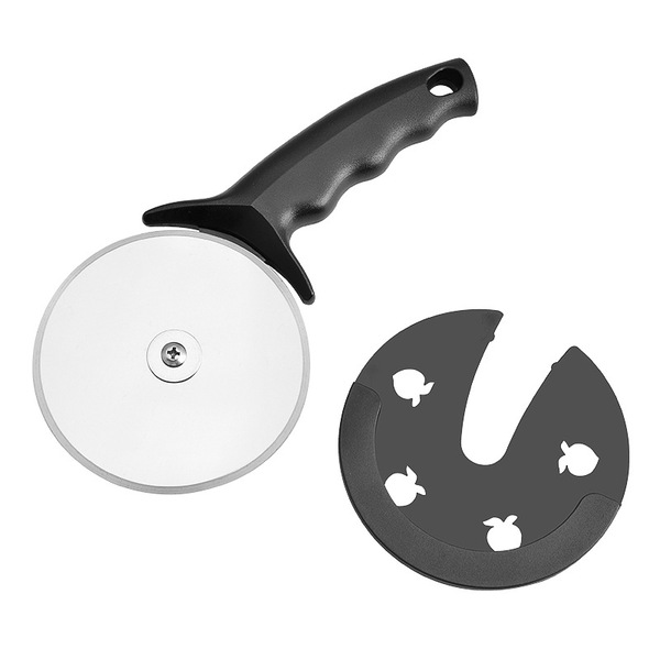 Picture of Pizza wheel knife Pizza knife cake cutter single wheel Pizza hob with protective sleeve baking tool