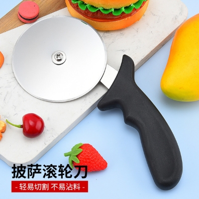 Picture of Pizza Cutter Round Roller Baking Tool Plastic Handle Single Wheel Pizza Cutter Thin Cake Kitchen Gadget
