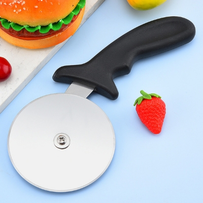Picture of Pizza Cutter Round Roller Baking Tool Plastic Handle Single Wheel Pizza Cutter Thin Cake Kitchen Gadget