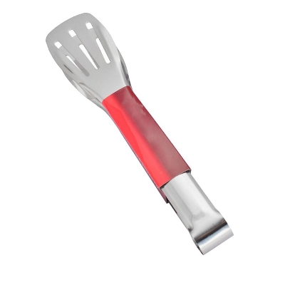 Picture of Stainless Steel Food Tong Ergonomic Comfortable Grip Serving Tongs Kitchen Food Clips for Bread