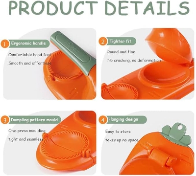 Picture of 2 In 1 Dumpling Maker Artifact -Portable Dumpling Wrappers Maker and Press Dumpling Skin Machine - Multi-function DIY Manual Empanada maker press Molds Set,Easy-tool for Dumpling Make