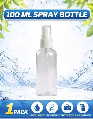 Picture of 100ml Spray bottle Transparent plastic bottle- 1 pcs