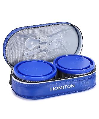 Picture of HOMITON MINI LUNCH BOX BLUE STEEL 2 Containers Lunch Box (750 ml)