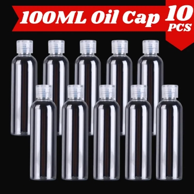 Picture of Plastic Oil Bottle Tiptop Cap 100Ml Transparent- 10 pcs