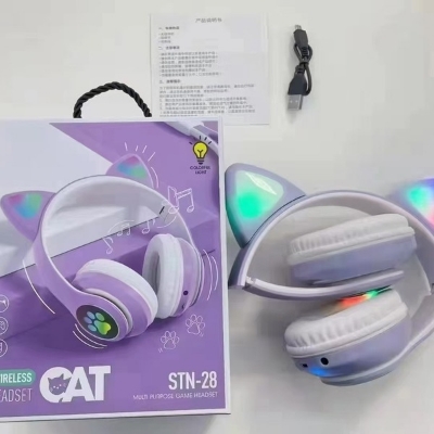 Picture of Hot cat ear headset cute girl headset card-inserting fordable wireless headset