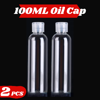 Picture of Plastic Oil Bottle Tiptop Cap 100Ml Transparent- 2 pcs