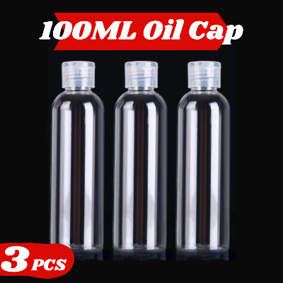 Picture of Plastic Oil Bottle Tiptop Cap 100Ml Transparent- 3 pcs