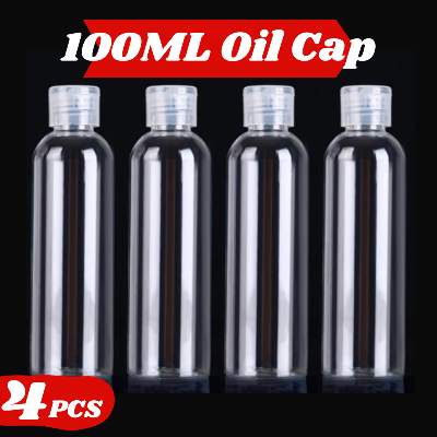 Picture of Plastic Oil Bottle Tiptop Cap 100Ml Transparent- 4 pcs
