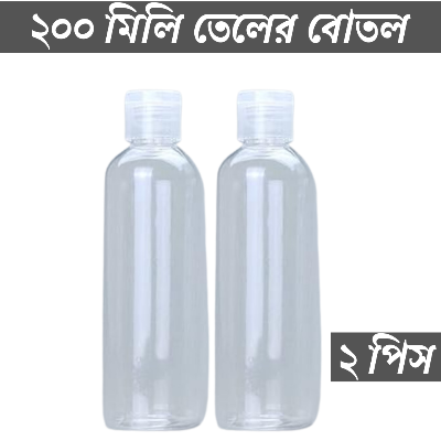 Picture of 200ml Oil Bottle TipTop Cap Transparent Plastic Bottle- 2 pcs