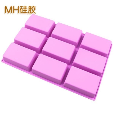 Picture of Minghao DIY Silicone 9-Connected Rectangular Silicone Soap Mold Creative Cold Process Soap Mold Silicone Cake Bread Mold
