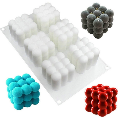 Picture of 6-Piece Rubik's Cube French Mousse Mold Three-Dimensional Magic Ball Silicone Cake Mold DIY Creative Baking Candle Mold