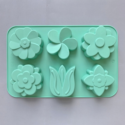 Picture of 6 tulip flower chocolate mold food grade baking supplies DIY biscuit mold cake silicone mold
