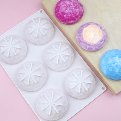 Picture of Taste Spot 6 even round diamond handmade bread mold silicone cake mold DIY cold soap tools