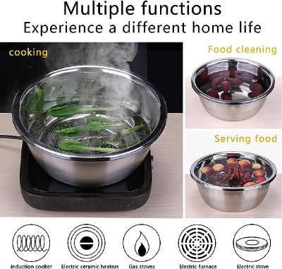 Picture of Silver 3 in 1 Stainless Steel Drain Basket Vegetable Cutter Kitchen