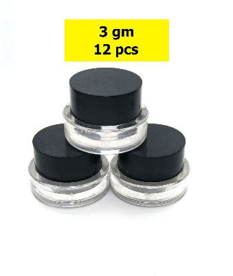 Picture of Empty Plastic Cosmetic Containers 3gm - 12 PCS