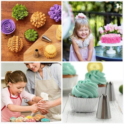 Picture of 24 Pcs Icing Piping Nozzles Tips Cake Sugarcraft Pastry Decor Baking Tools Kit