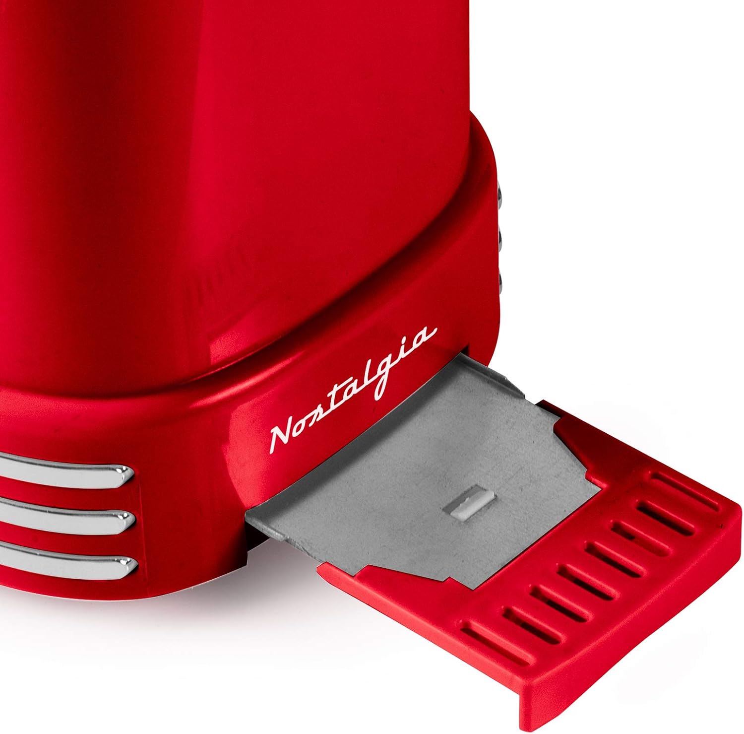 Picture of Nostalgia New and Improved Wide 2-Slice Toaster Perfect for Bread, English Muffins, Bagels, 5 Browning Levels, with Crumb Tray & Cord Storage, Retro Red