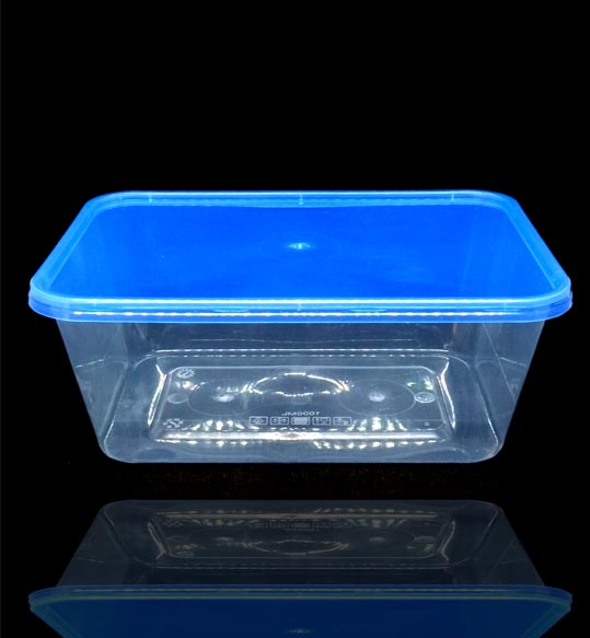 Picture of Premium Transparent Plastic Cream Roll Box with Blue Lid 25 pcs