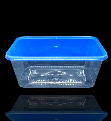 Picture of Premium Transparent Plastic Cream Roll Box with Blue Lid 50 pcs