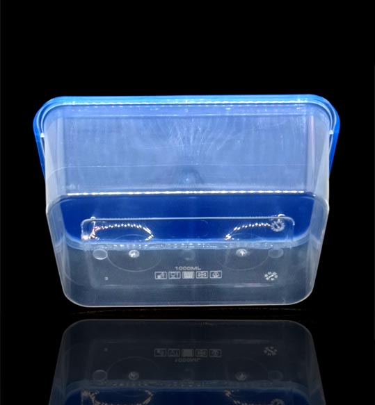 Picture of Premium Transparent Plastic Cream Roll Box with Blue Lid 50 pcs