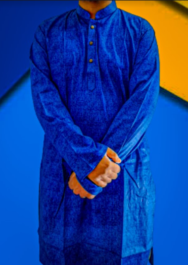 Picture of Stylish Long Panjabi Blue Panjabi Fashion for men - Blue