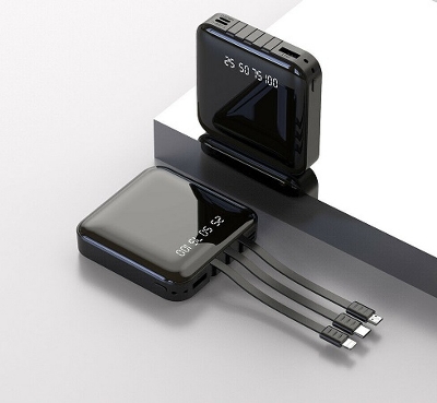 Picture of Power Bank 20000mAh Built-in Connectors for Apple iPhone/iPad, USB, Mini USB and USB-C Ports - Black