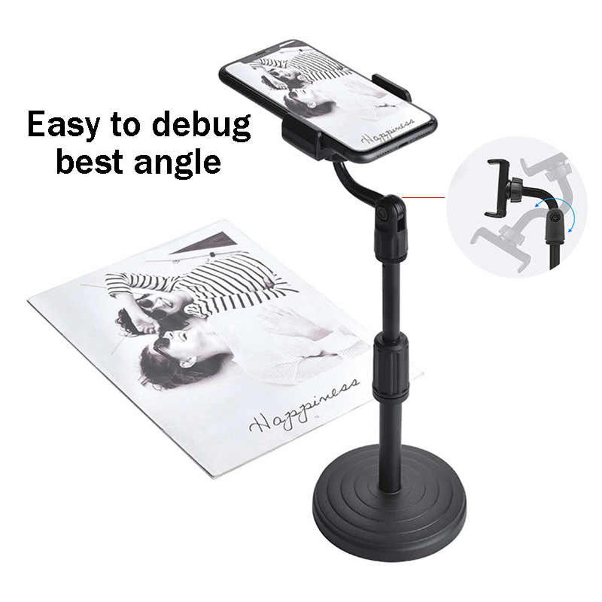 Picture of Desktop Mobile Phone Holder Stand 360 Rotate for Live Streaming Shoot YouTube TikTok Video Round Base Smartphone