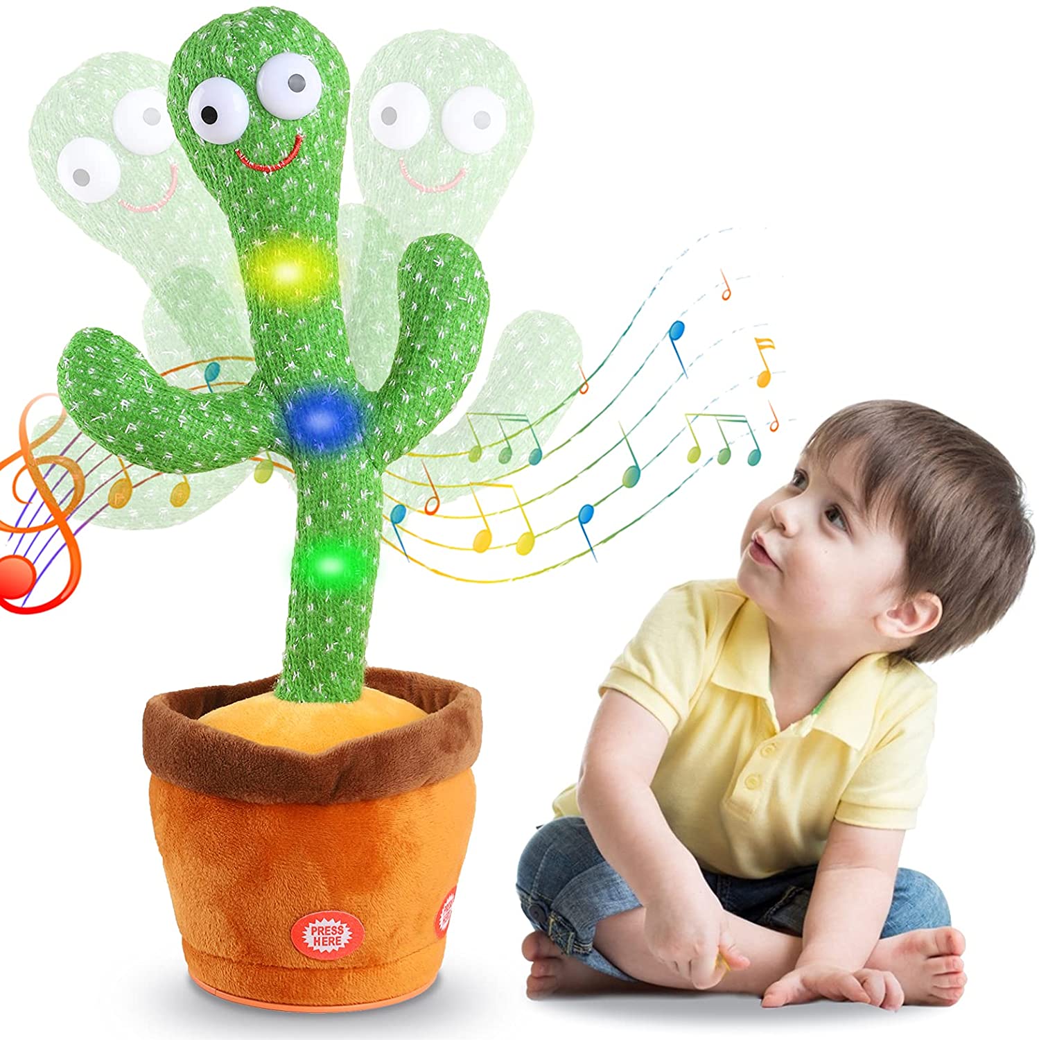 Picture of Electric Dancing, recoding, talking Cactus Toys for Baby Including 120 Songs - Green